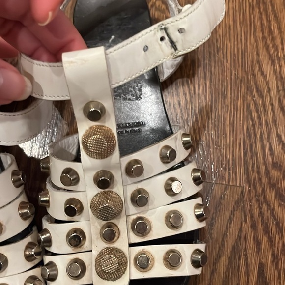 Just Juice 38 made in Italy Studded White Sandals - Picture 3 of 4